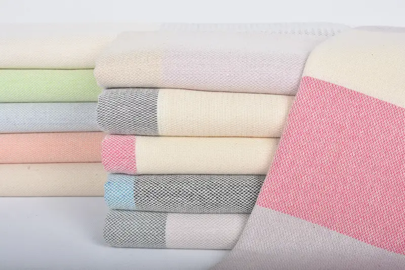 Custom Beach Towel Organic Cotton Lilac-Gray-Beige, 70x40 Inches