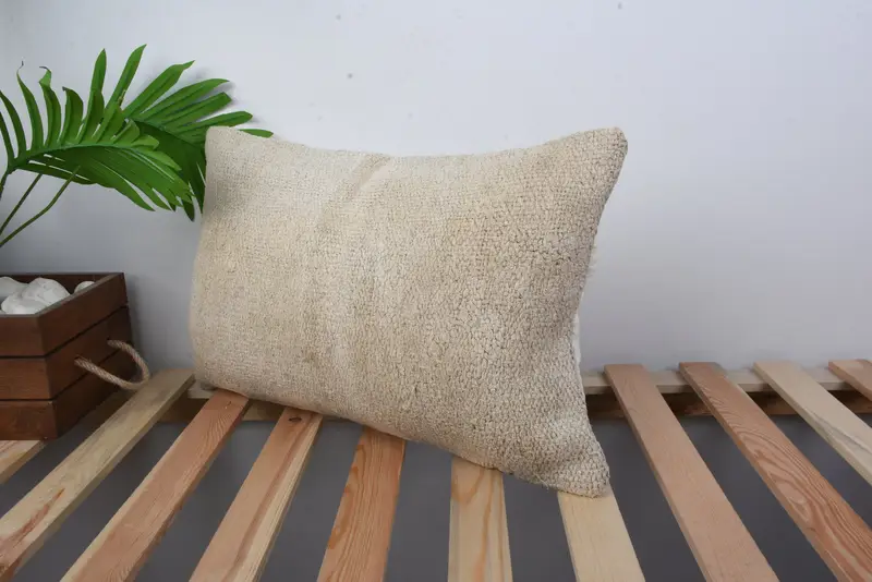 Cushion Case, Home Decor Pillow, Wholesale Cushion Cover, Vintage Kilim Pillow, Sofa Bolster Pillow Sham, 12x20 Beige Cushion, Gift Pillow - 5