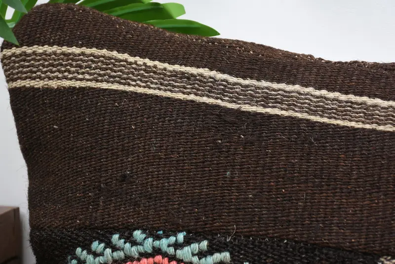 Pillow, Retro Throw Pillow Cover, Ethnic Throw Cushion Cover, Handmade Kilim Cushion, Kilim Pillow, 12x48 Brown Pillow, Home Decor Pillow - 2
