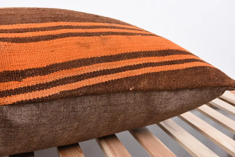 Customized Cushion Cover, Kilim Cushion Sham, 20x28 Brown Cushion Case, Retro Throw Pillow, Pillow Cover, Handmade Kilim Cushion, Kilim Pillow - 7