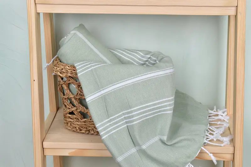 Home Decor Towel, Sand-resistant towel, Custom Beach Towel, Custom Wedding Gift From Bridesmaid, Monogram Turkish Towel, 70x40 Cotton Striped Towel - 4