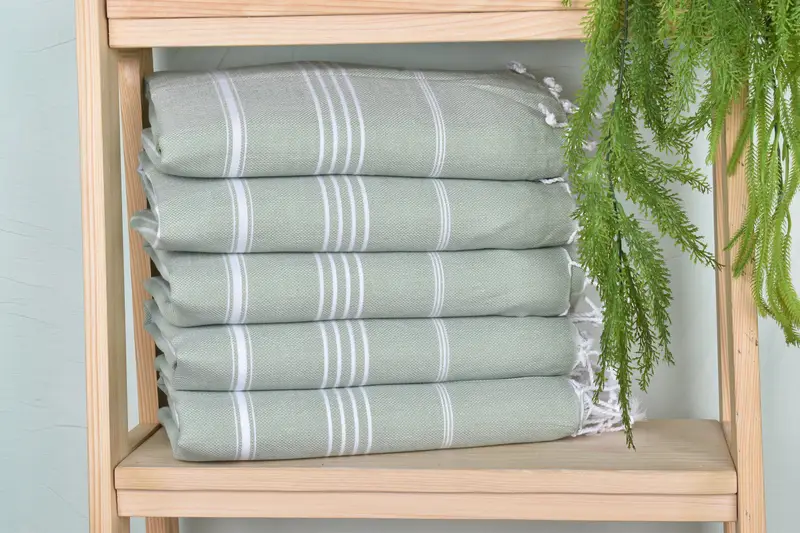 Home Decor Towel, Sand-resistant towel, Custom Beach Towel, Custom Wedding Gift From Bridesmaid, Monogram Turkish Towel, 70x40 Cotton Striped Towel - 1