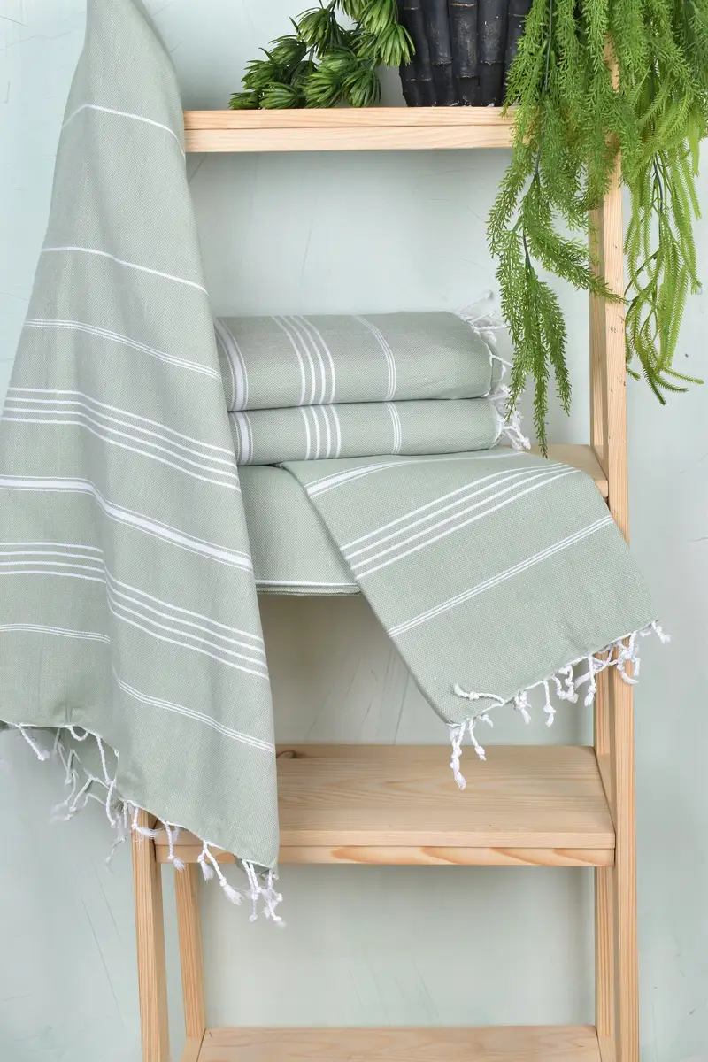 Home Decor Towel, Sand-resistant towel, Custom Beach Towel, Custom Wedding Gift From Bridesmaid, Monogram Turkish Towel, 70x40 Cotton Striped Towel - 6