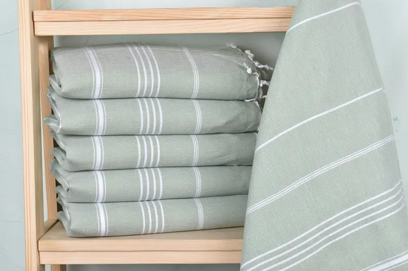 Home Decor Towel, Sand-resistant towel, Custom Beach Towel, Custom Wedding Gift From Bridesmaid, Monogram Turkish Towel, 70x40 Cotton Striped Towel - 2