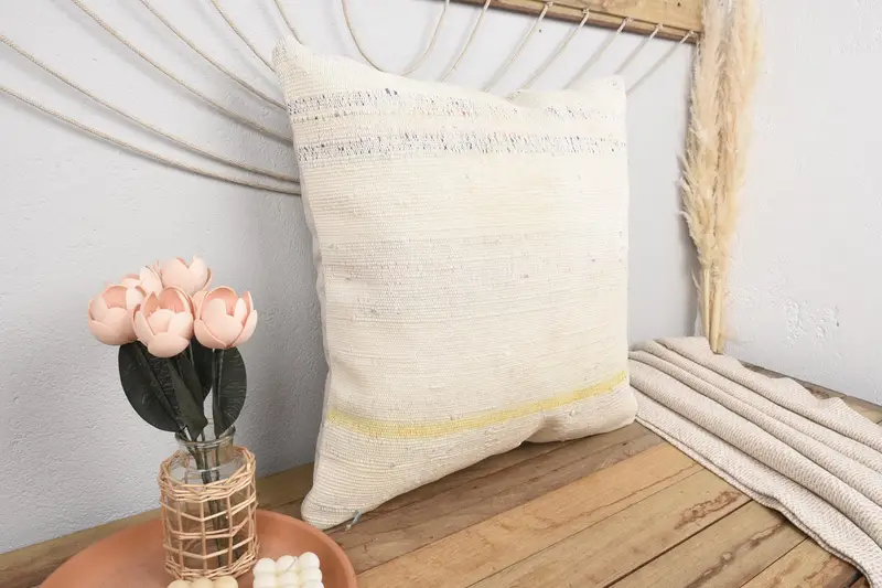 Bolster Pillow Case, Toss Pillow, Kilim Pillow, Yoga Pillow Cover, 24x24 White Pillow, Pillow, Kilim Cushion Sham, Gift Pillow - 1