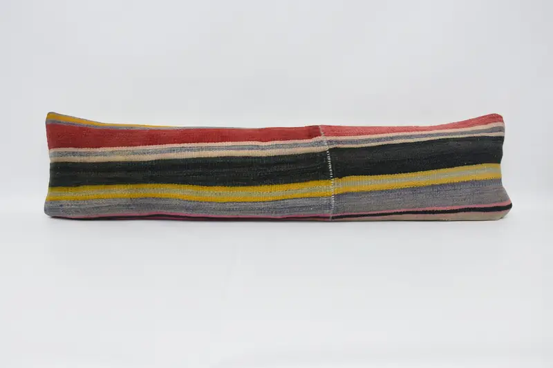 Striped Vintage Minimalist Cushion Case, Wool Gift 12x48 inch Red Pillow Case - 1