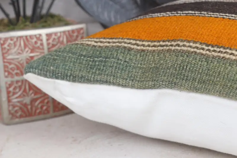 Pillow, Handmade Kilim Cushion, Pet Cushion Cover, Shabby Chic Cushion Case, 12x12 Brown Cushion, Throw Kilim Pillow, Boho Pillow Sham Cover - 7