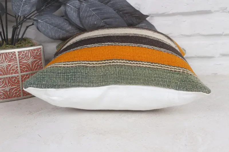 Pillow, Handmade Kilim Cushion, Pet Cushion Cover, Shabby Chic Cushion Case, 12x12 Brown Cushion, Throw Kilim Pillow, Boho Pillow Sham Cover - 5
