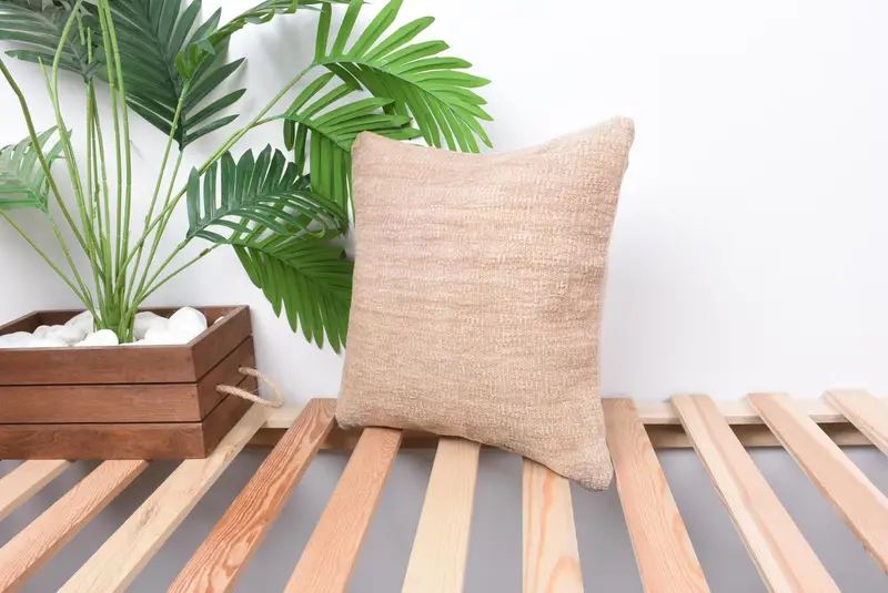 Vintage Kilim Pillow, Vintage Pillow, Boho Pillow Sham Cover, 14x14 Pink Cushion, Home Decor Pillow, Pillow Case, Floor Cushion Case - 5