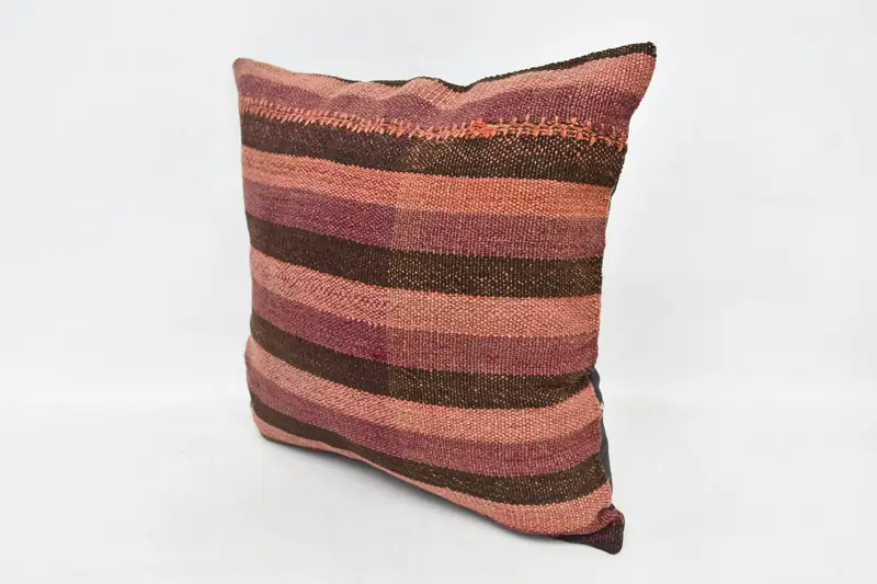 Antique Pillows, Retro Throw Pillow Cover, Interior Designer Pillow, Kilim Cushion Sham, 20x20 Brown Cushion Case, Cushion Case - 4