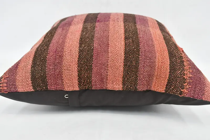 Antique Pillows, Retro Throw Pillow Cover, Interior Designer Pillow, Kilim Cushion Sham, 20x20 Brown Cushion Case, Cushion Case - 6
