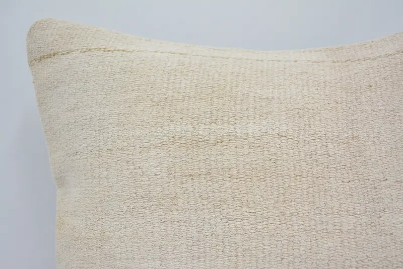 Vintage Kilim Pillow, Turkish Kilim Pillow, Crochet Pattern Pillow Case, Decorative Cushion, Boho Pillow, Pillow, 16x16 Beige Cushion - 2
