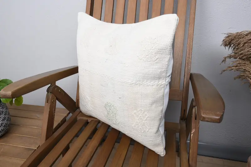 Cushion Cover, 18x18 Beige Cushion Case, Christmas Pillow Cover, Kilim Pillow, Gift Pillow, Antique Pillows, Decorative Throw Cushion Case - 3