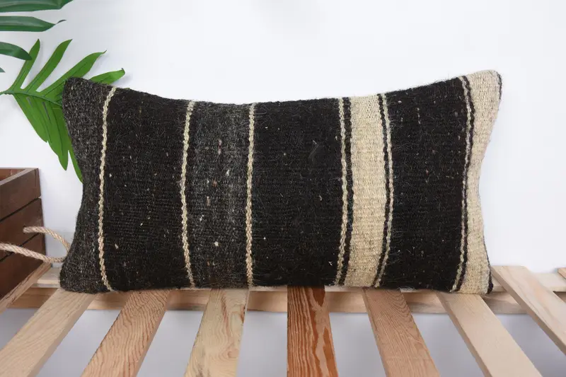 Antique Pillows, Retro Throw Pillow Sham, 10x20 Brown Pillow Cover, Pet Pillow Case, Cushion Case, Turkish Kilim Pillow, Pillow for Couch - 1