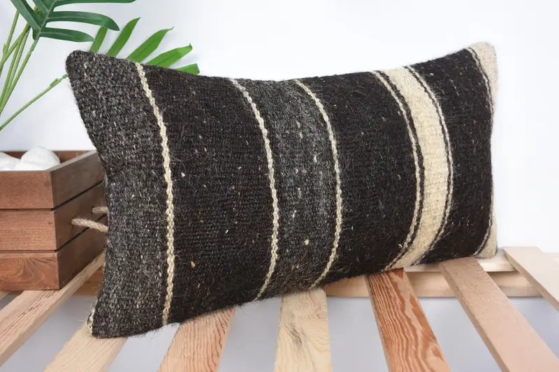 Antique Pillows, Retro Throw Pillow Sham, 10x20 Brown Pillow Cover, Pet Pillow Case, Cushion Case, Turkish Kilim Pillow, Pillow for Couch - 4