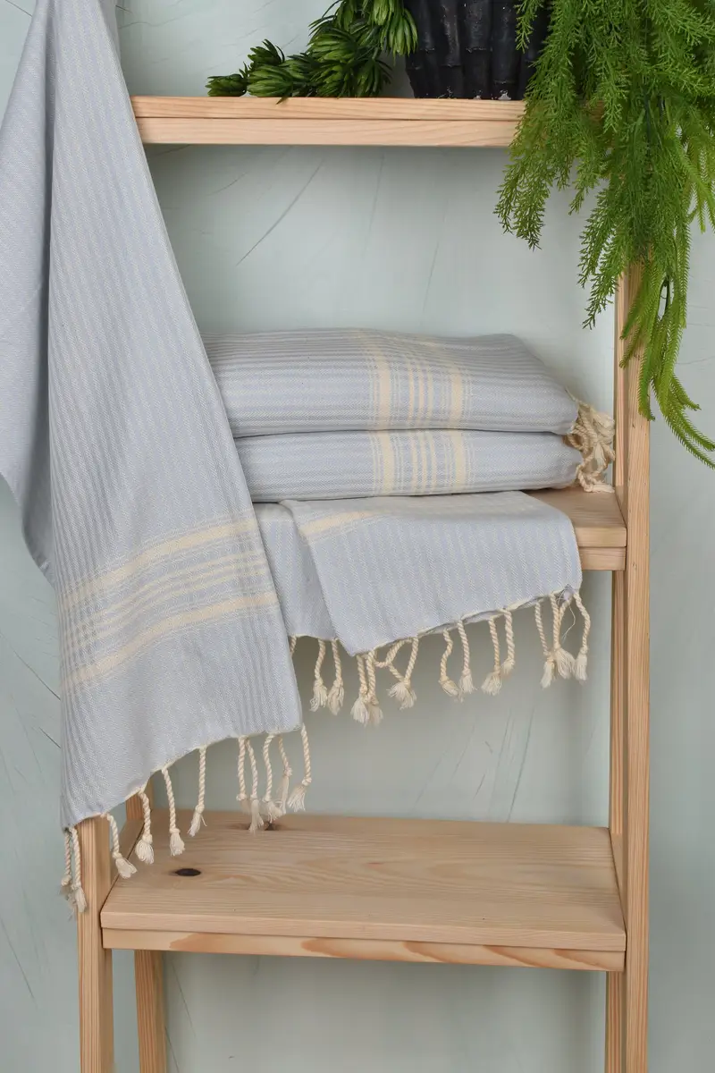 Turkish Hand Towel, Turkish Tea Towel, 40x18 Cotton Striped Towel, Welcome Wedding Gift, Spa Towel, Turkish Towel Hand Towel, Bachelorette Towel - 6