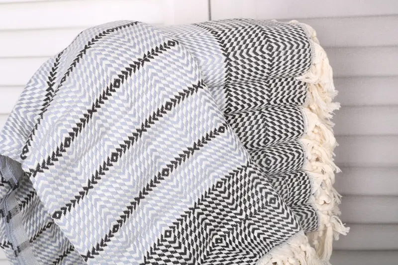 Large Turkish Towel, 80x40 Cotton Diamond Towel, Quick-dry peshtemal, Custom Beach Towels, Housewarming Gift, Travel Towel, Best Friend Gift Ideas - 1