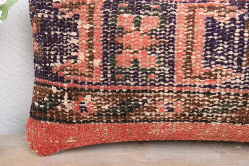 Patio Pillow Cover, Throw Kilim Pillow, Cushion, Home Decor Pillow, Seat Cushion Cover, Pillow for Sofa, Seat Cushion Case, 8x16 Orange Pillow Case - 3