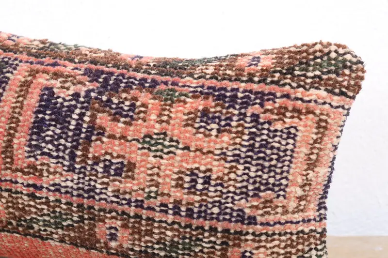 Patio Pillow Cover, Throw Kilim Pillow, Cushion, Home Decor Pillow, Seat Cushion Cover, Pillow for Sofa, Seat Cushion Case, 8x16 Orange Pillow Case - 5