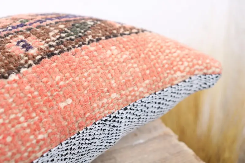 Patio Pillow Cover, Throw Kilim Pillow, Cushion, Home Decor Pillow, Seat Cushion Cover, Pillow for Sofa, Seat Cushion Case, 8x16 Orange Pillow Case - 6