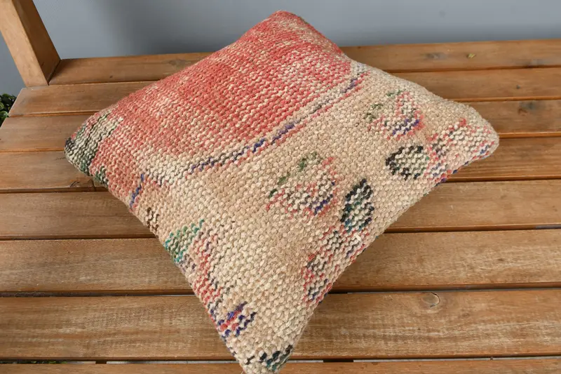 Turkish Kilim Pillow, 12x12 Red Cushion Case, Aztec Pillow Sham, Home Decor Pillow, Pillow, Outdoor Throw Pillow Case, Antique Pillows - 2