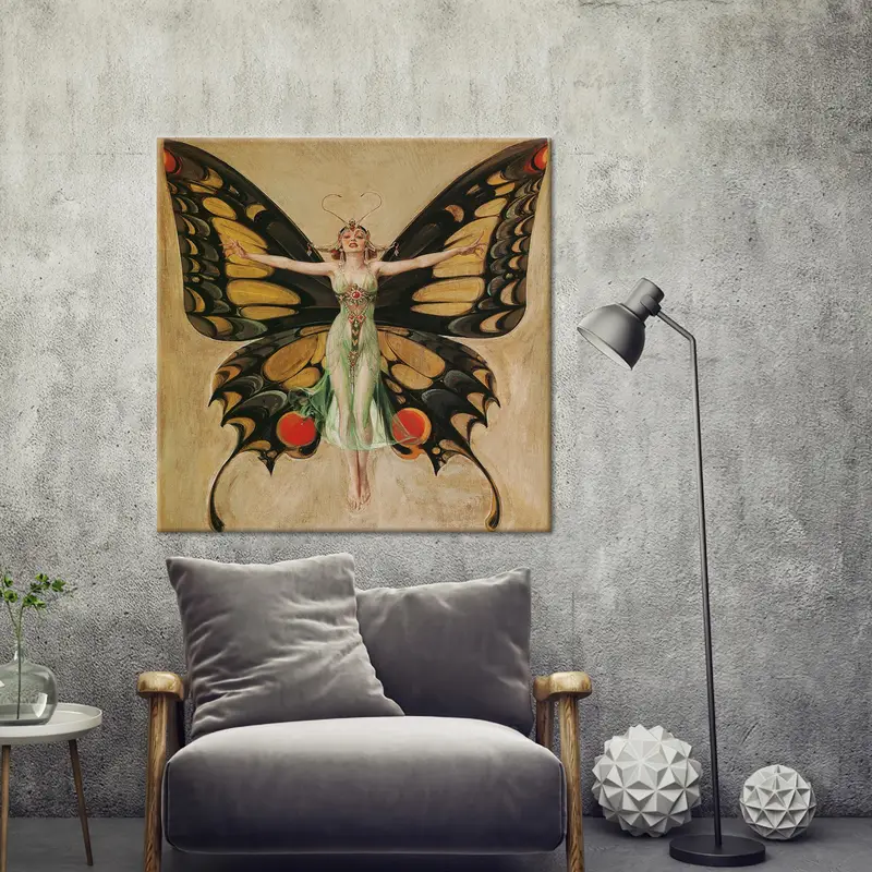 Enchanting Butterfly Fairy Canvas: Abstract Surreal Art Print