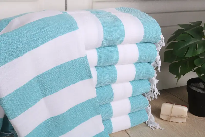 Wedding Favors, Personalized Dish Towel, Bachelor Party Gifts, Bridal Shower Favors, Monogrammed Hand Towel, Summer Gift, 40x18 Cotton Striped Towel - 1