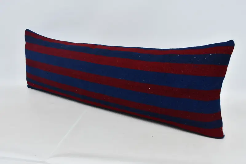 Pillow Case, Crochet Pattern Pillow Sham, Handmade Kilim Cushion, 16x48 Red Cushion, Throw Kilim Pillow, Boho Pillow - 4