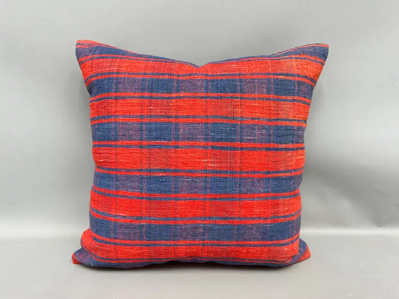 Vintage Pillow, 20x20 Red Cushion, Antique Pillows, Lounge Throw Cushion, Home Decor Pillow, Pillow Sham, Neutral Throw Pillow Cover - 4