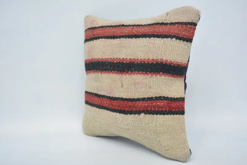 Vintage -Kilim -Kissenkissen -Abdeckung, Geschenkkissen, Boho -Kissenschein -Abdeckung, Kissenbezüge, Bettkissen, Kilim Kissenabdeckung, 12x12 Beige Kissenbedeckung - 4