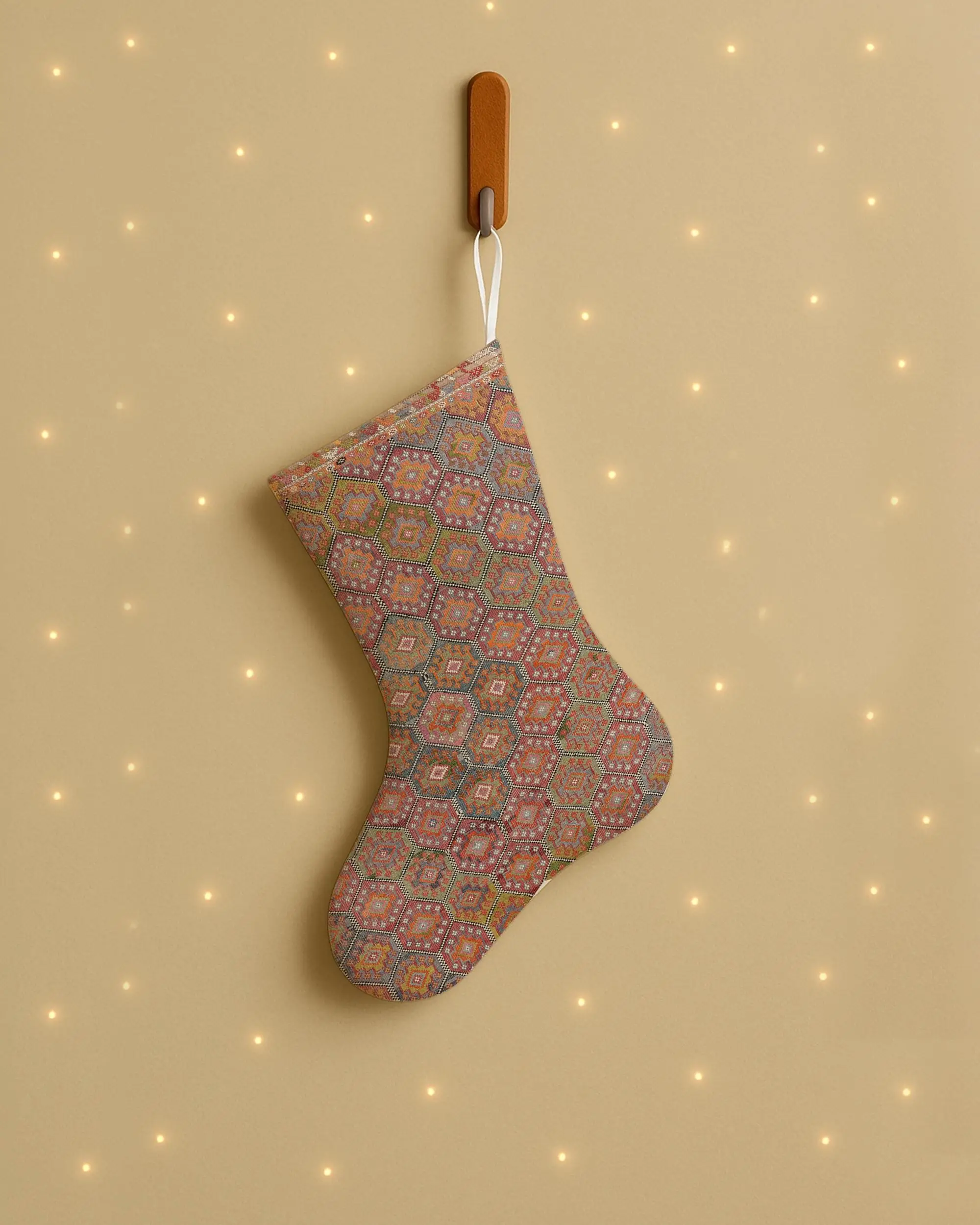Weihnachtsstrumpf in Braun und Beige, 50,8 cm breit, Weihnachtsdekoration - 1