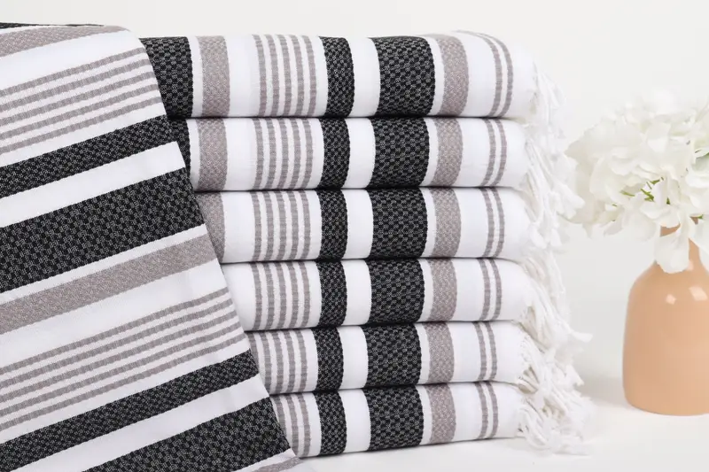 Custom Wedding Towel, 70x40 Cotton Striped Towel, Personalized Gifts, Guest Towel, Embroidered Towel, Merry Christmas Gifts, Bridesmaid Gift Towel - 1