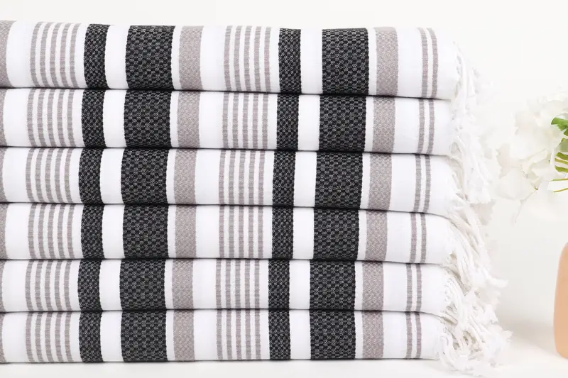 Custom Wedding Towel, 70x40 Cotton Striped Towel, Personalized Gifts, Guest Towel, Embroidered Towel, Merry Christmas Gifts, Bridesmaid Gift Towel - 3