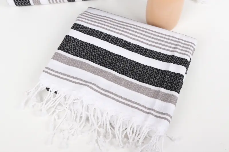 Custom Wedding Towel, 70x40 Cotton Striped Towel, Personalized Gifts, Guest Towel, Embroidered Towel, Merry Christmas Gifts, Bridesmaid Gift Towel - 5