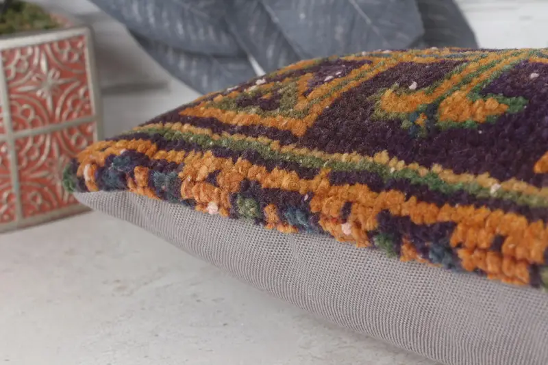 8x16 Blue Cushion, Cushion Cover, Kilim Cushion Sham, Neutral Pillow, Kilim Pillow, Bench Pillow Cover, Pet Pillow Sham, Turkish Pillow - 7