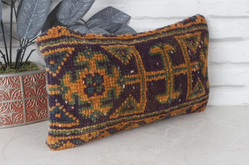 8x16 Blue Cushion, Cushion Cover, Kilim Cushion Sham, Neutral Pillow, Kilim Pillow, Bench Pillow Cover, Pet Pillow Sham, Turkish Pillow - 4