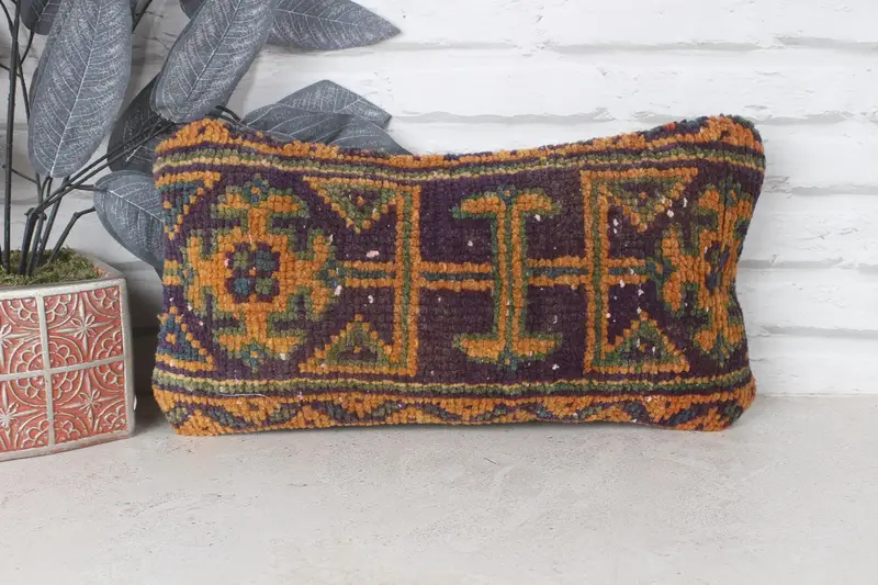 8x16 Blue Cushion, Cushion Cover, Kilim Cushion Sham, Neutral Pillow, Kilim Pillow, Bench Pillow Cover, Pet Pillow Sham, Turkish Pillow - 1