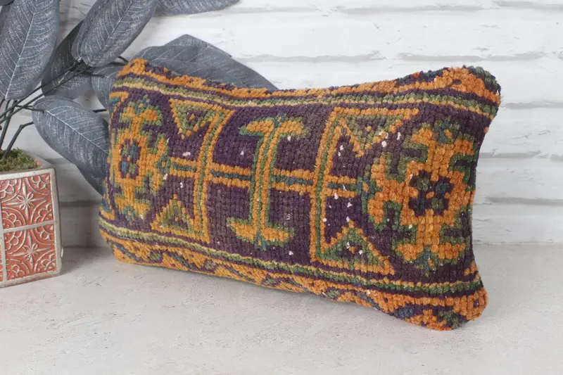 8x16 Blue Cushion, Cushion Cover, Kilim Cushion Sham, Neutral Pillow, Kilim Pillow, Bench Pillow Cover, Pet Pillow Sham, Turkish Pillow - 3