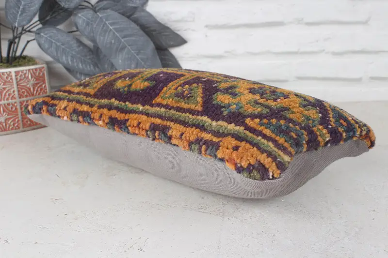 8x16 Blue Cushion, Cushion Cover, Kilim Cushion Sham, Neutral Pillow, Kilim Pillow, Bench Pillow Cover, Pet Pillow Sham, Turkish Pillow - 6