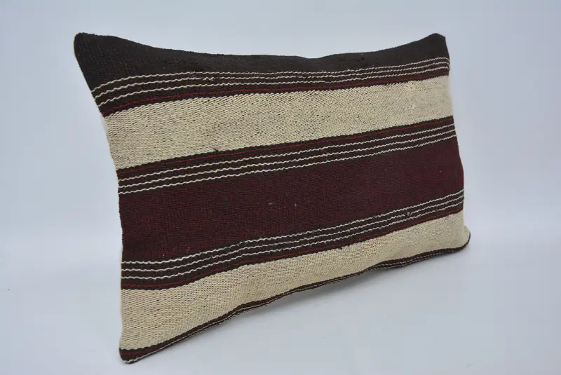 Sofa Bolster Pillow, Turkish Pillow, 12x20 Black Cushion Case, Ethnic Cushion Case, Gift Pillow, Pet Pillow Case, Kilim Cushion Sham, Cushion - 3