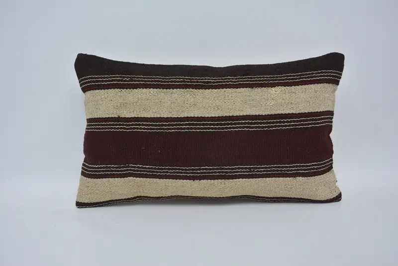 Sofa Bolster Pillow, Turkish Pillow, 12x20 Black Cushion Case, Ethnic Cushion Case, Gift Pillow, Pet Pillow Case, Kilim Cushion Sham, Cushion - 1