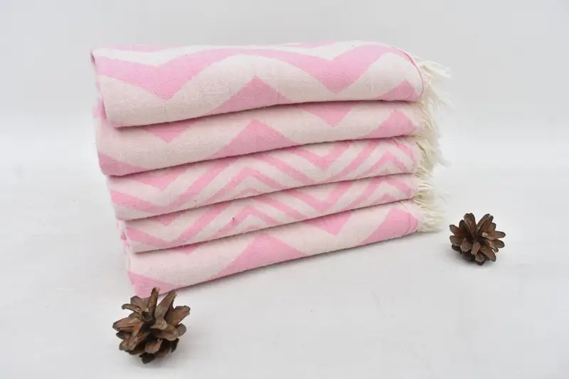 Personalized Gifts, Boyfriend Christmas Gift, Kitchen Towel, Halloween Bachelorette Party Favors, Wedding Favors, 40x24 Cotton Zigzag Design Towel - 3