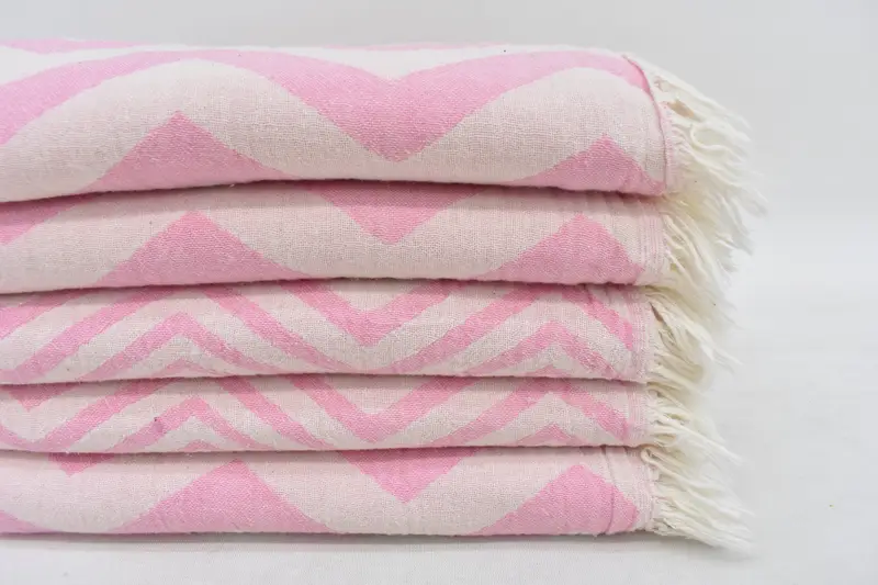Personalized Gifts, Boyfriend Christmas Gift, Kitchen Towel, Halloween Bachelorette Party Favors, Wedding Favors, 40x24 Cotton Zigzag Design Towel - 2
