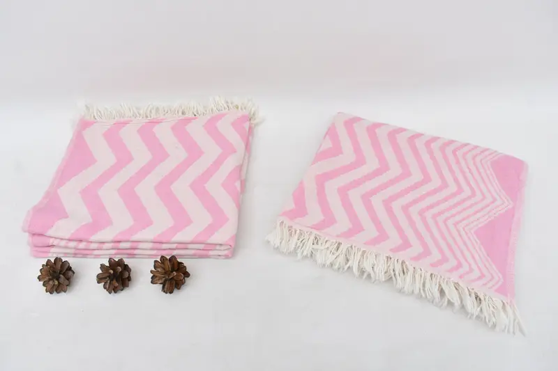 Personalized Gifts, Boyfriend Christmas Gift, Kitchen Towel, Halloween Bachelorette Party Favors, Wedding Favors, 40x24 Cotton Zigzag Design Towel - 8
