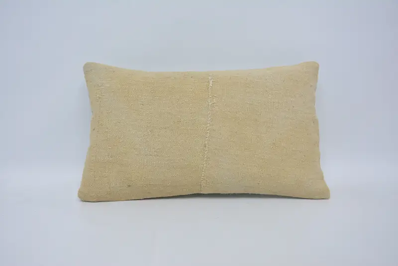 12x20 Beige Cushion Cover, Vintage Pillow, Pillow, Turkish Bench Cushion, Handmade Kilim Cushion, Vintage Kilim Throw Pillow - 1