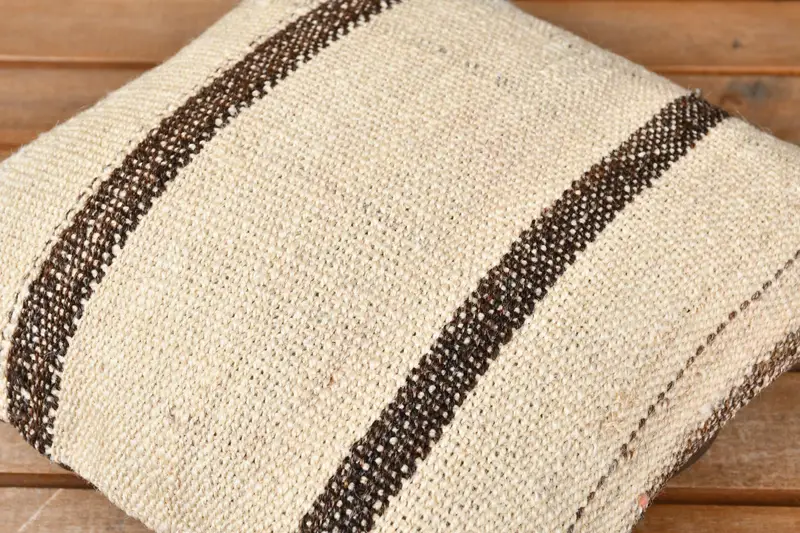 12x12 Beige Pillow Cover, Pillow Sham, Vintage Kilim Throw Pillow, Vintage Pillow, Throw Kilim Pillow, Neutral Pillow Sham, Ottoman Cushion Cover - 3