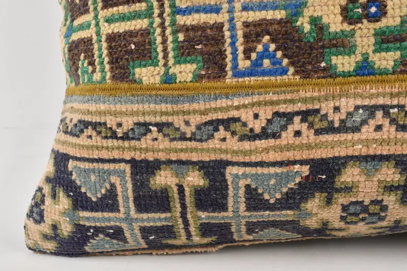 Pillow Sham, 20x28 Blue Cushion, Handmade Kilim Cushion, Kilim Pillow, Turkish Kilim Pillow, Rustic Cushion, Retro Cushion Case - 2
