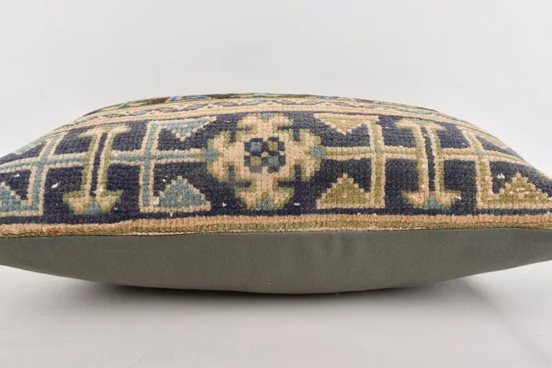 Pillow Sham, 20x28 Blue Cushion, Handmade Kilim Cushion, Kilim Pillow, Turkish Kilim Pillow, Rustic Cushion, Retro Cushion Case - 5