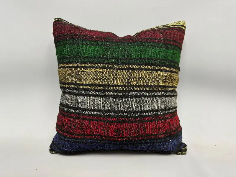 Cushion Cover, Kilim Pillow, 20x20 Red Cushion, Christmas Cushion Cover, Vintage Kilim Throw Pillow, Pet Cushion Case, Pillow for Sofa - 4