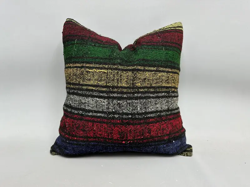 Cushion Cover, Kilim Pillow, 20x20 Red Cushion, Christmas Cushion Cover, Vintage Kilim Throw Pillow, Pet Cushion Case, Pillow for Sofa - 1